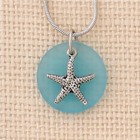 Starfish Round Necklace (Turquoise)